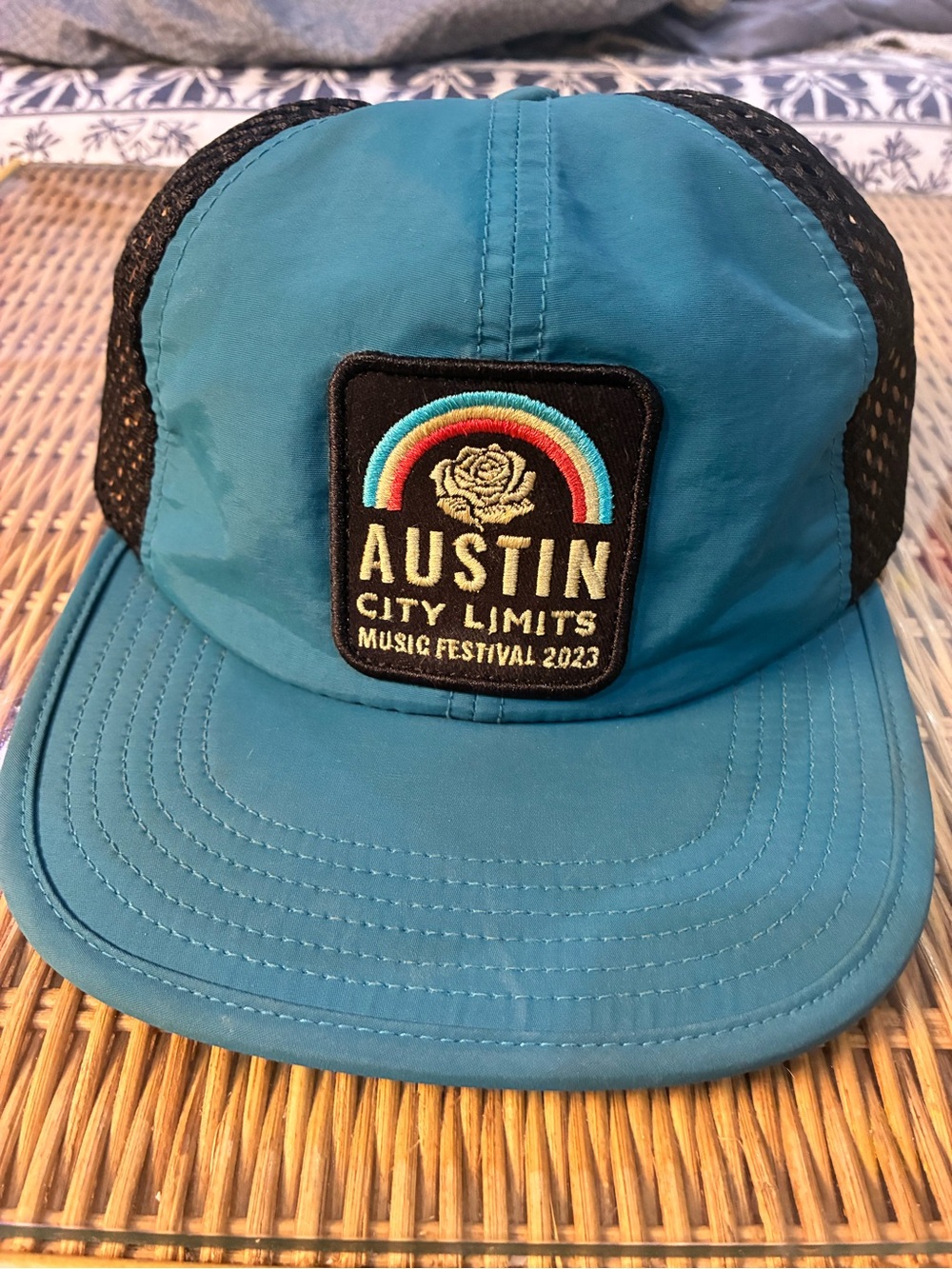 Howler Bros- Austin’s City Limits Teal Collapsable Mesh (Fishing) Hat